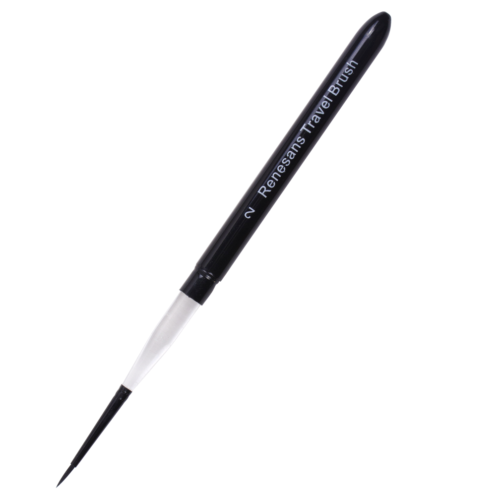 Travel mixed-bristles brush - Renesans - short handle, no. 2