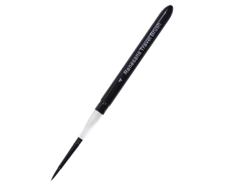 Travel mixed-bristles brush - Renesans - short handle, no. 4