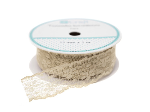 Lace ribbon - DpCraft - beige, 25 mm, 2 m