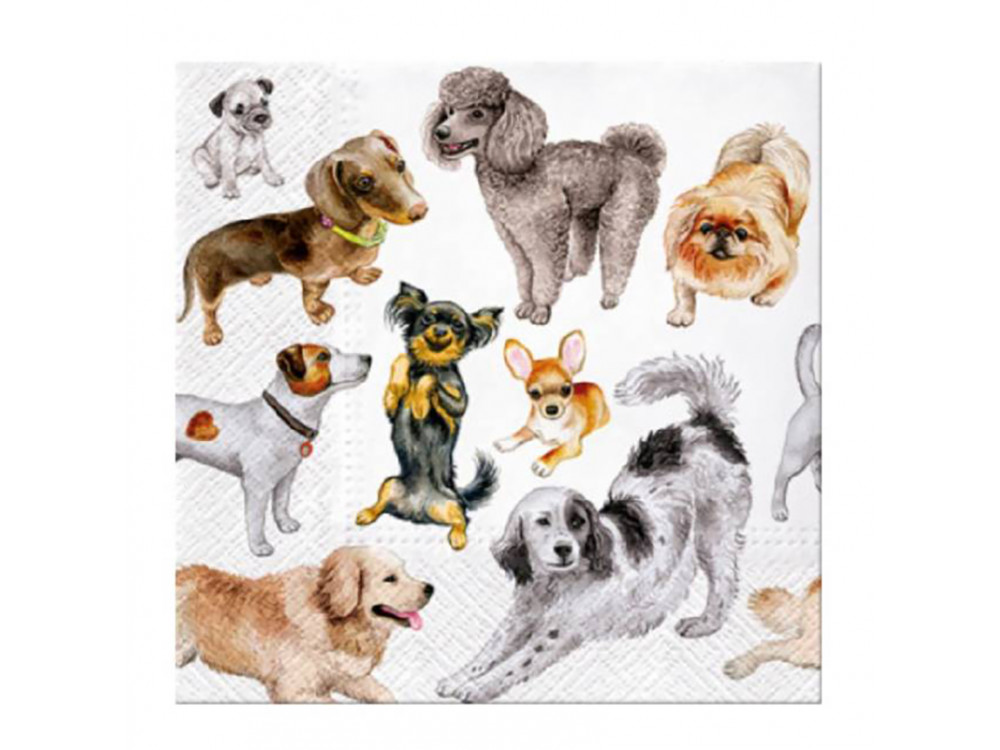 Decorative napkins - Paw - Dog Happiness, 20 pcs