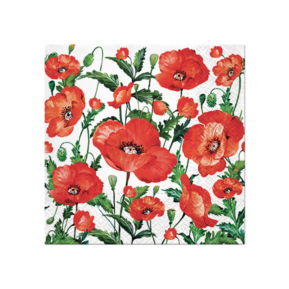 Decorative napkins - Paw - Flanders Poppy, 20 pcs
