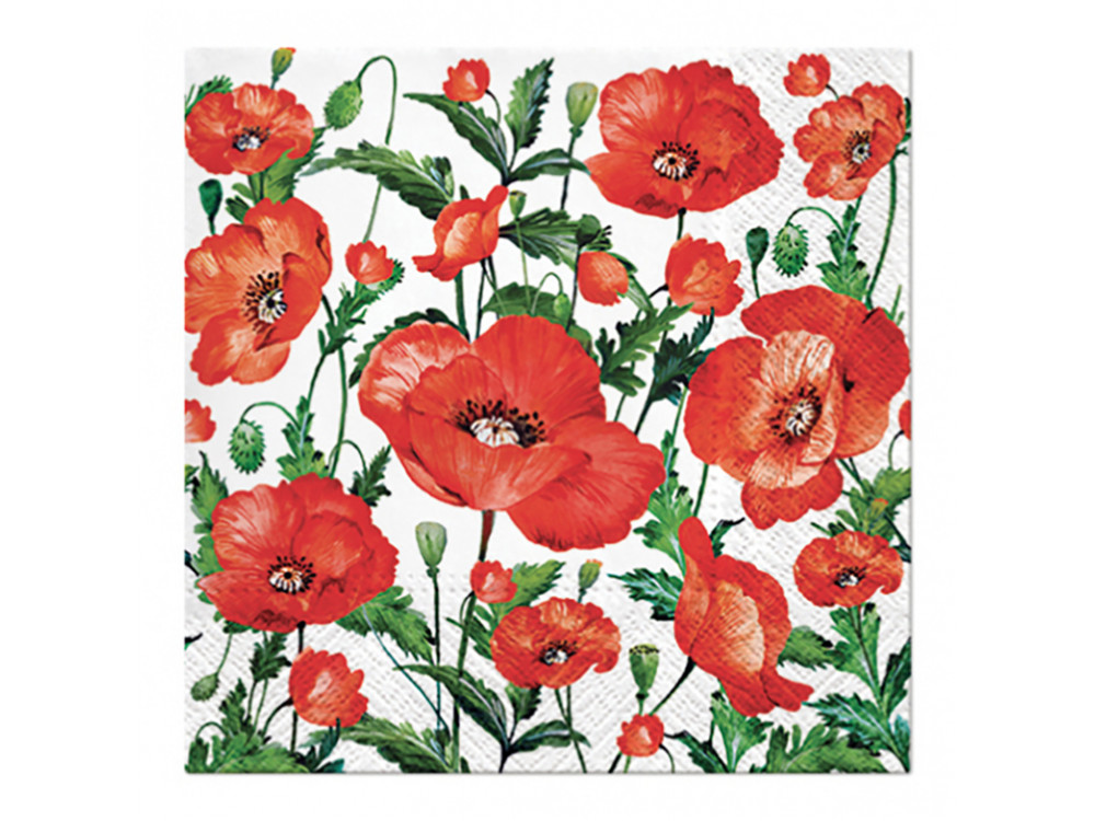 Decorative napkins - Paw - Flanders Poppy, 20 pcs