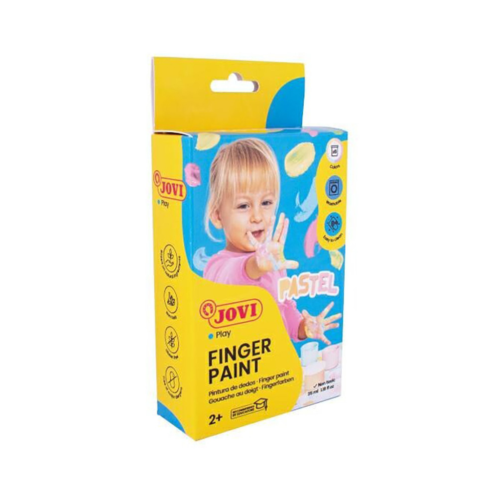 Farby do malowania palcami dla dzieci Pastel - Jovi - 6 kolorów x 35 ml
