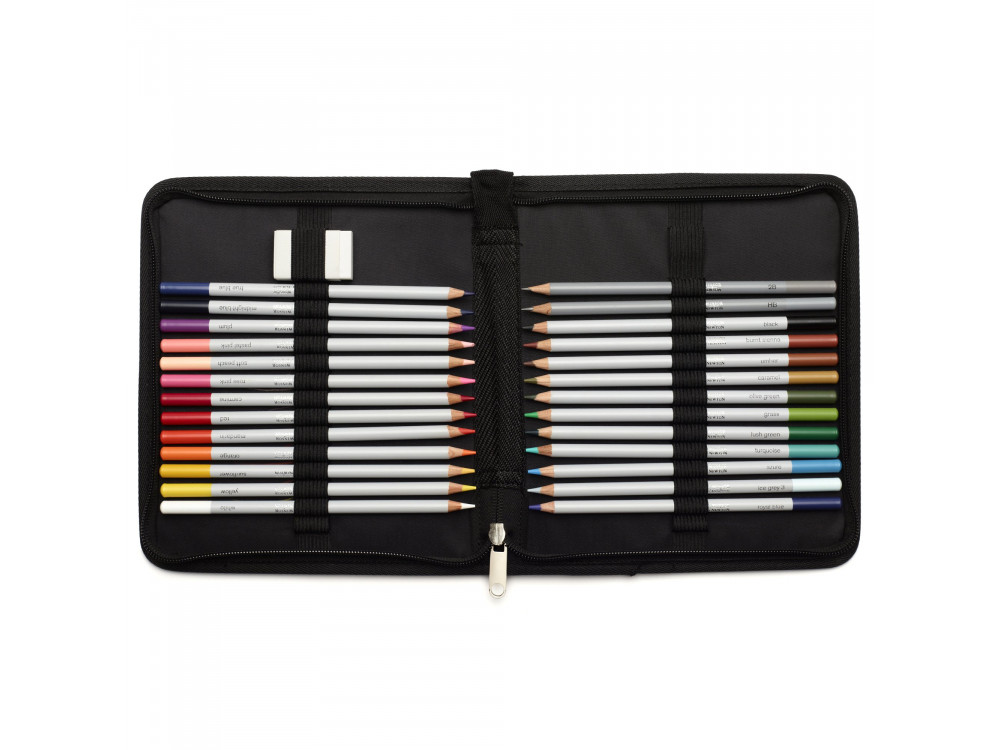 Colour pencils set in case - Winsor & Newton - 27 pcs