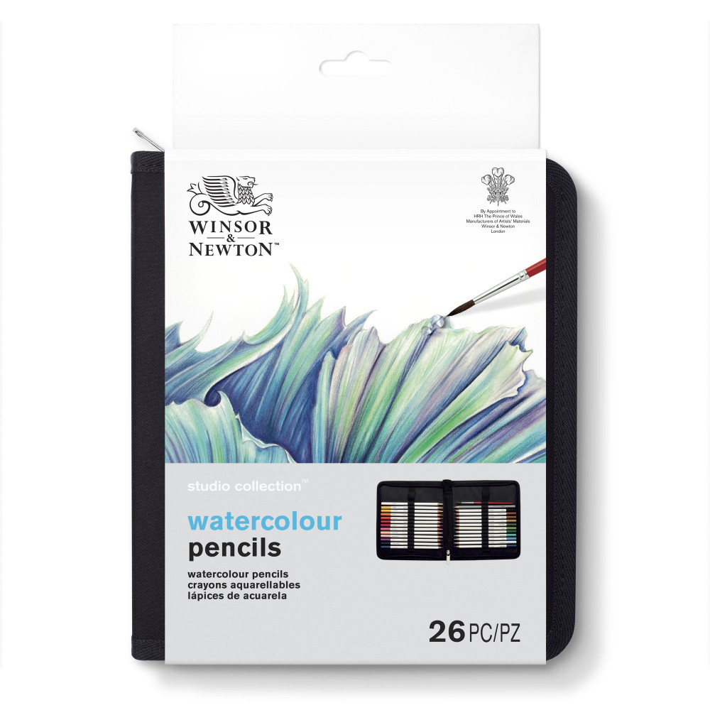 Watercolour Pencils set in case - Winsor & Newton - 26 pcs