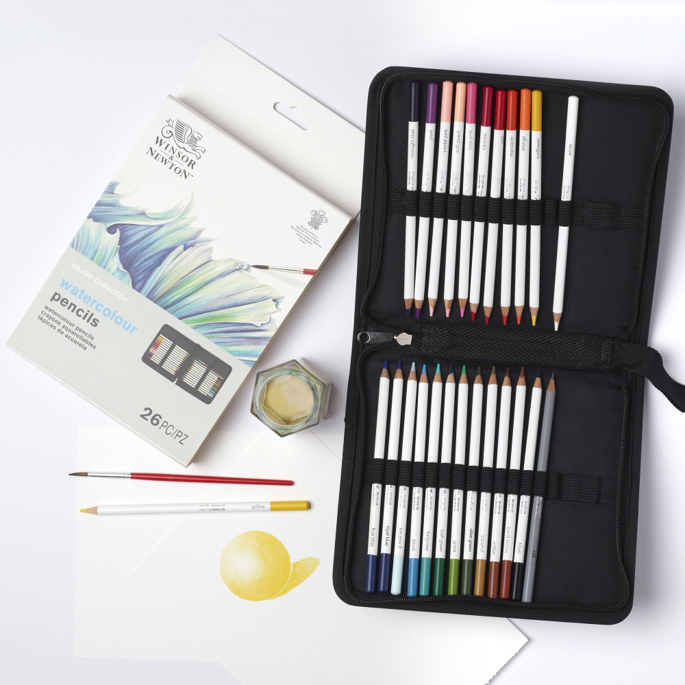 Zestaw kredek akwarelowych Watercolour Pencils w etui - Winsor & Newton - 26 szt.