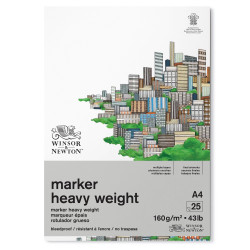 Marker paper pad - Winsor & Newton - extra smooth, A4, 160g, 25 sheets