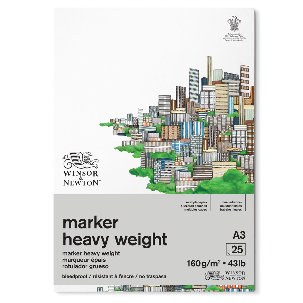 Marker paper pad - Winsor & Newton - extra smooth, A3, 160g, 25 sheets