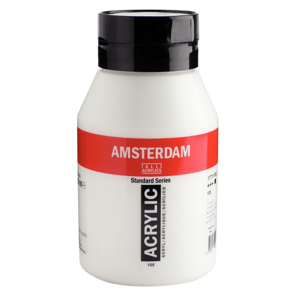 Acrylic paint in jar - Amsterdam - Titanium White, 1000 ml
