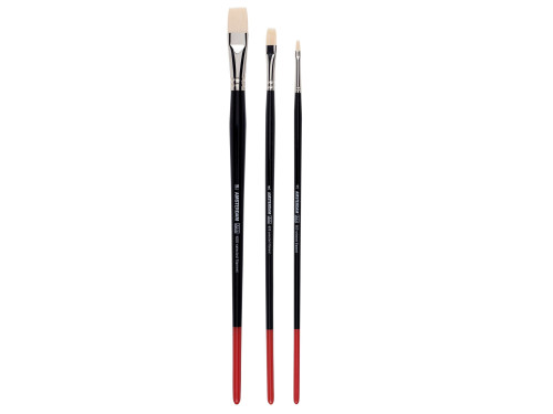 Set of flat, synthetic brushes - Amsterdam - long handle, M, 3 pcs