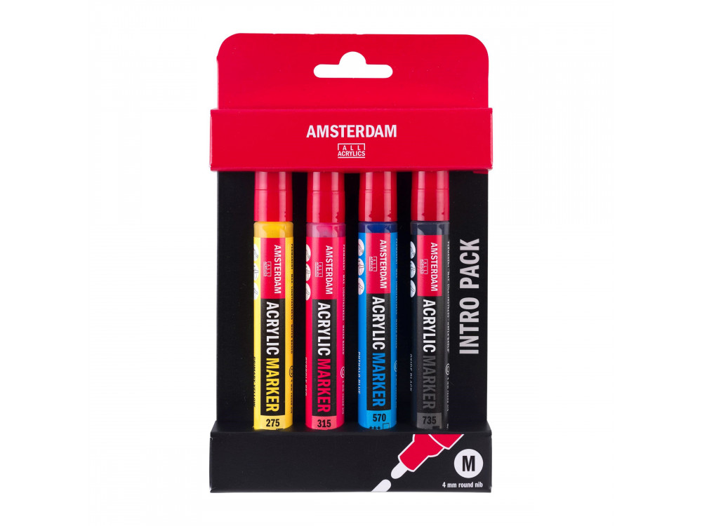 Zestaw markerów akrylowych Intro Pack - Amsterdam - 4 kolory