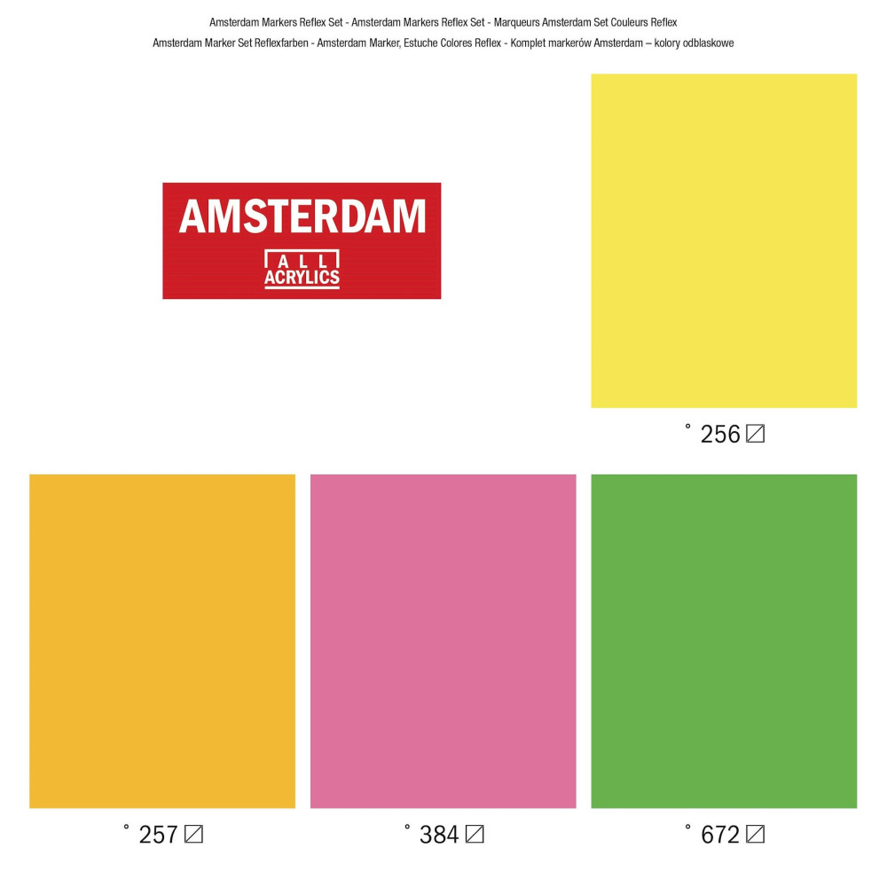 Zestaw markerów akrylowych Reflex Set - Amsterdam - 4 kolory