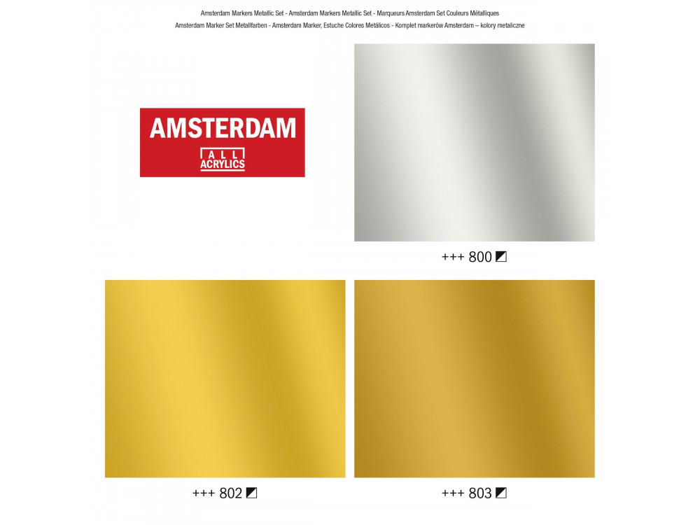 Acrylic Markers Metallic Set - Amsterdam - 3 colors