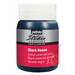 Gesso do farb olejnych i akrylowych - Pébéo - czarne, 500 ml