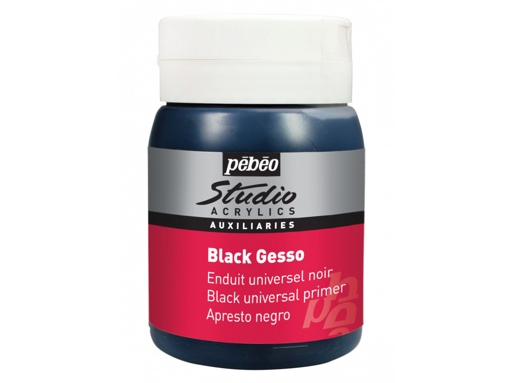 Gesso for acrylic and oil paints - Pébéo - black, 500 ml
