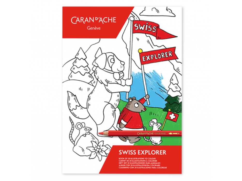 Kolorowanka Swiss Explorer - Caran d'Ache - A5, 20 ark.