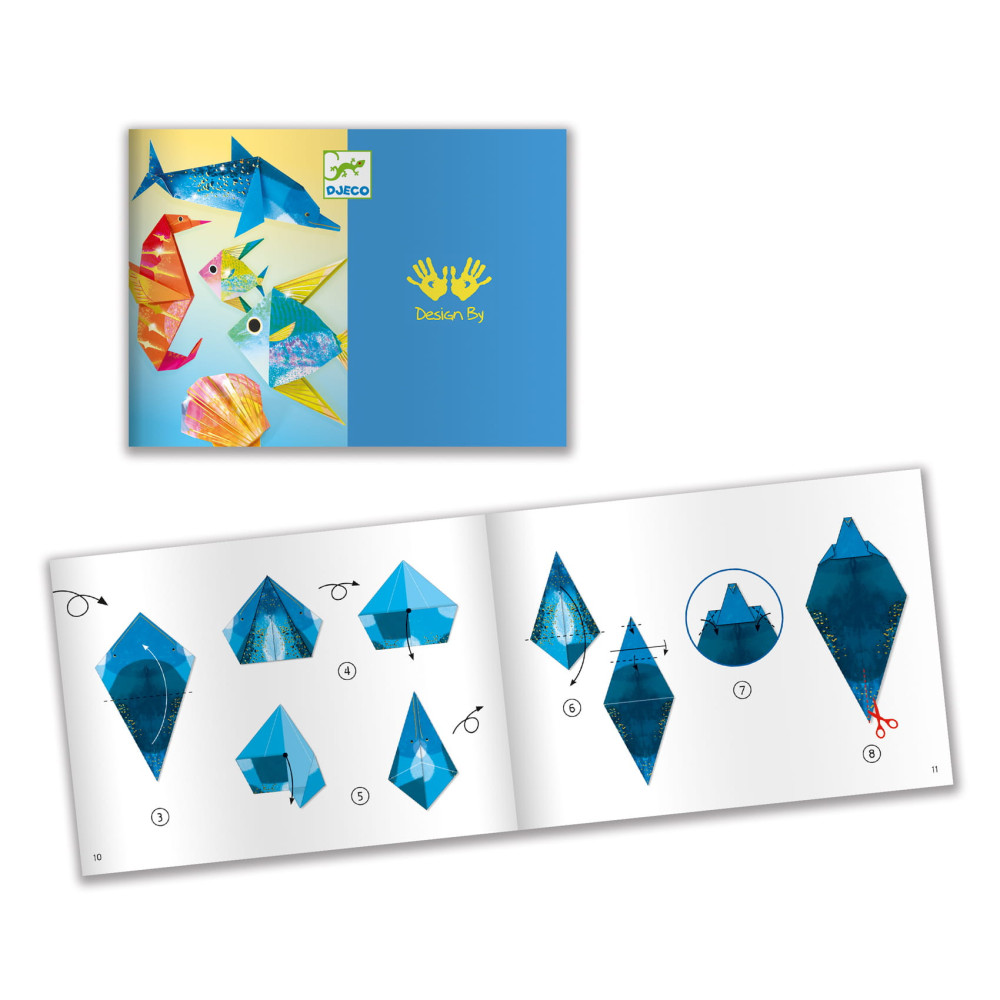 Zestaw do origami - Djeco - Morskie zwierzęta, 24 szt.