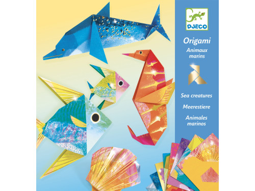 Zestaw do origami - Djeco - Morskie zwierzęta, 24 szt.