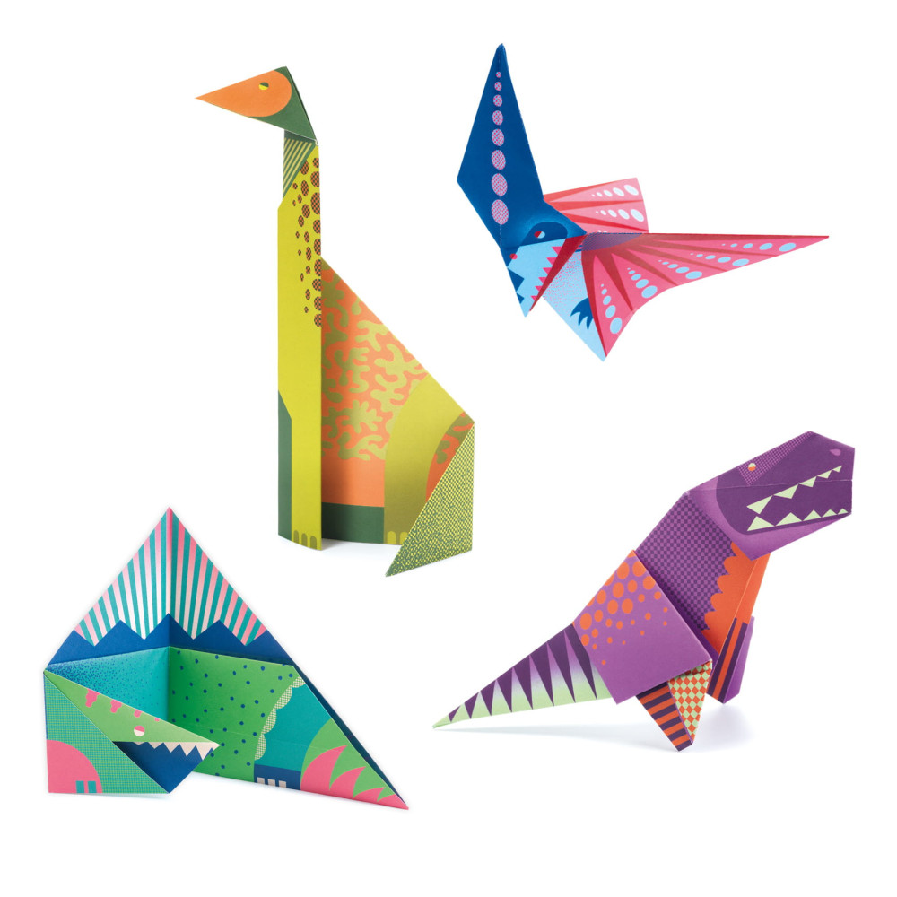 Zestaw do origami - Djeco - Dinozaury, 24 szt.