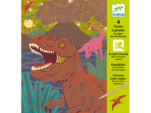 Scratch boards for children Dinosaurs - Djeco - 4 sheets