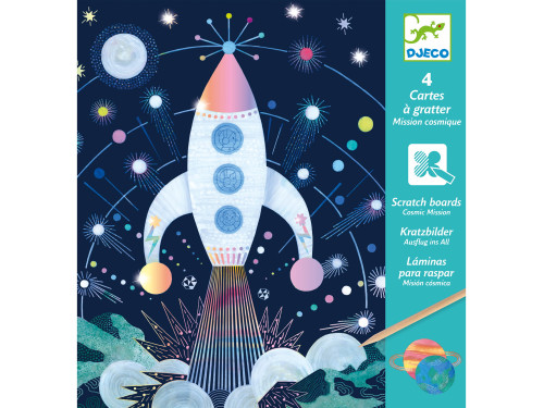 Scratch boards for children Space - Djeco - 4 sheets