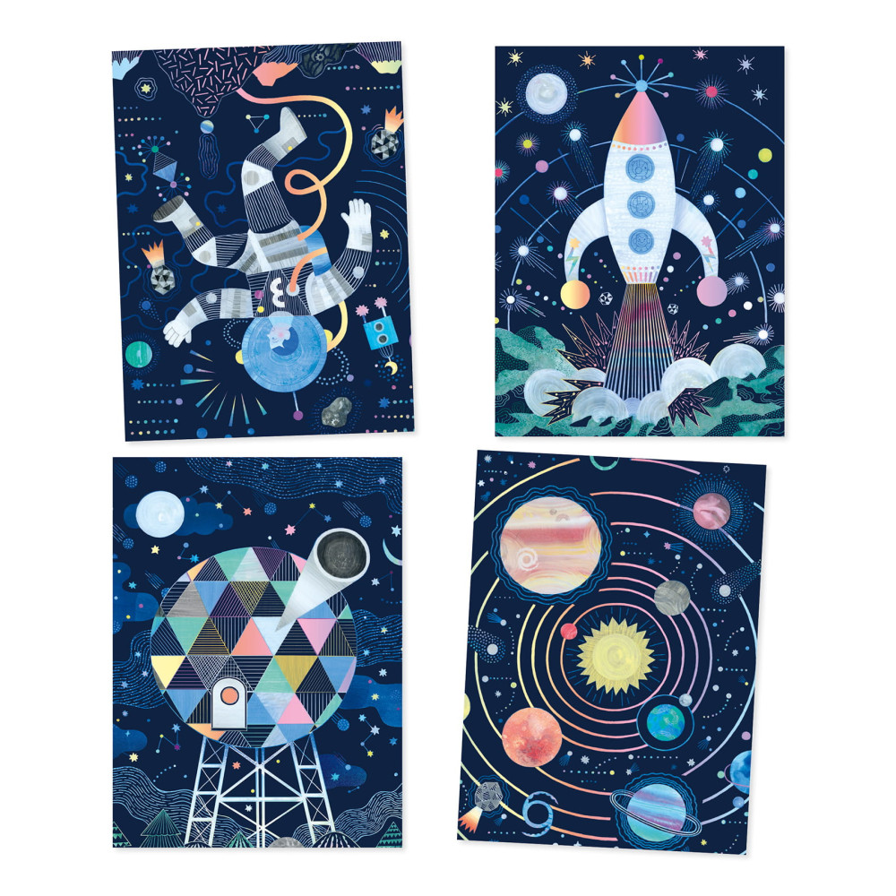 Scratch boards for children Space - Djeco - 4 sheets