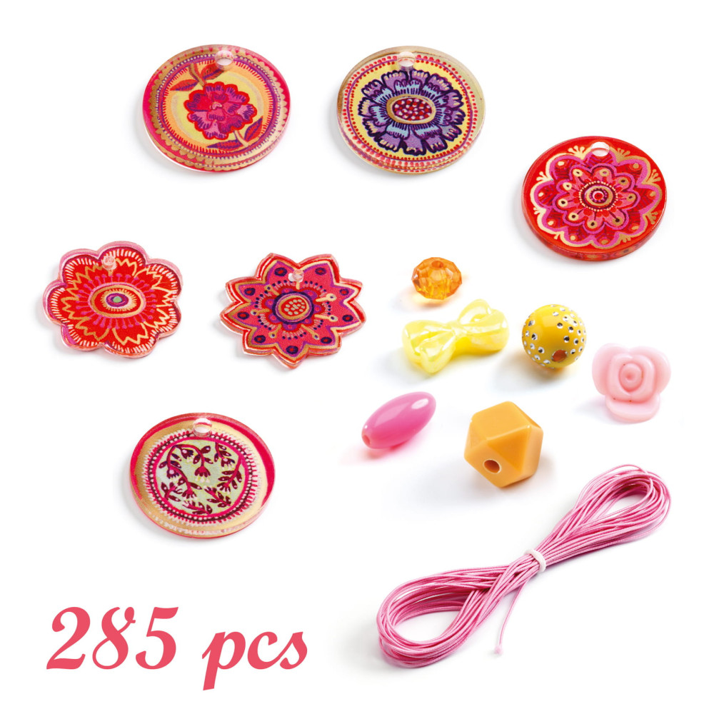 Jewelry making set for kids Pearls flowers - Djeco - 285 pcs