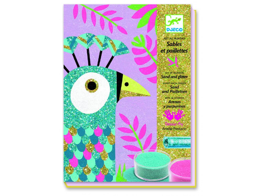 Art set with sand and glitter for kids Peacock - Djeco