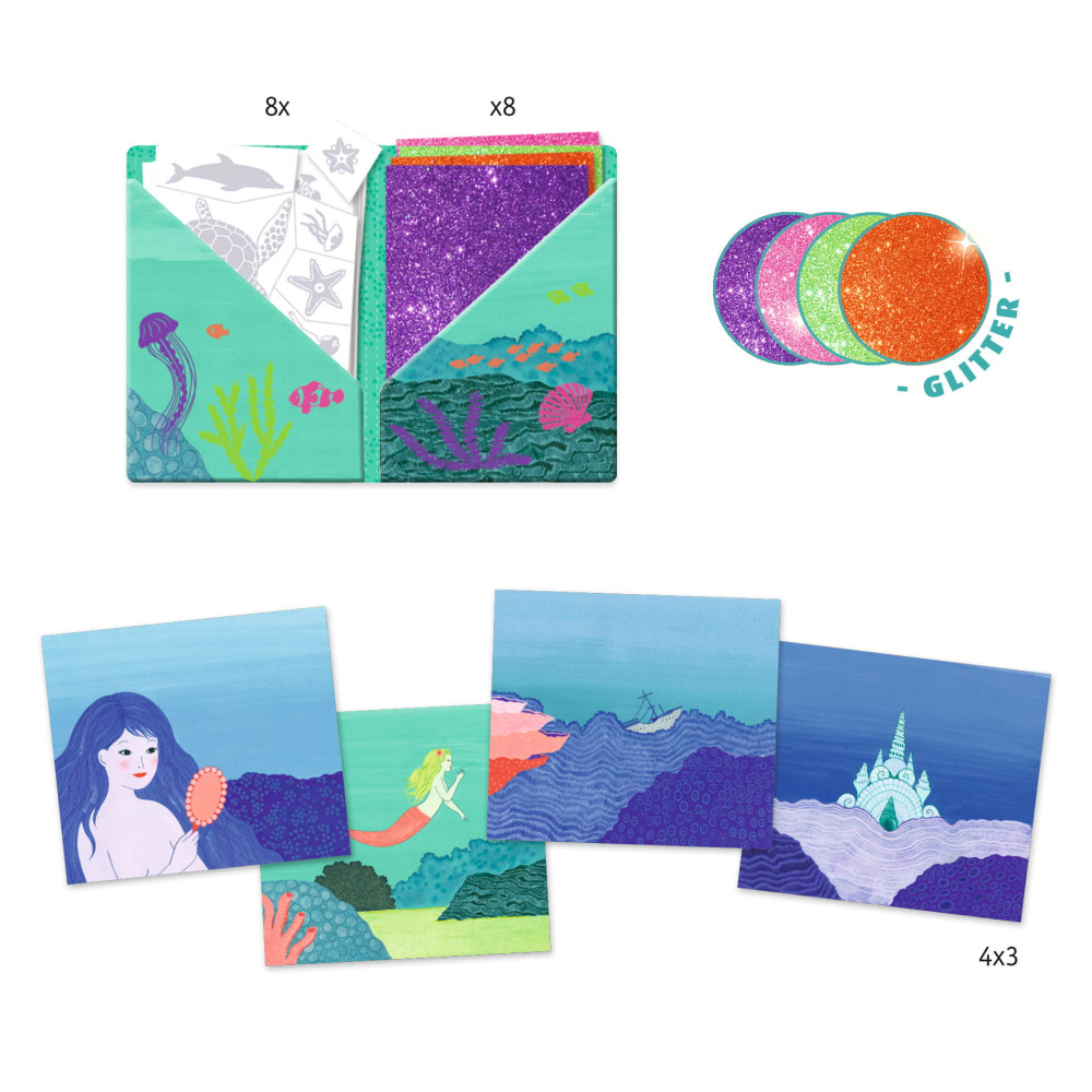 Art set with stickers Artistic Patch Ocean - Djeco