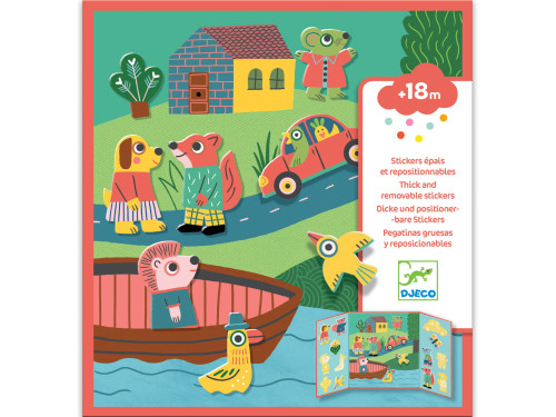 Set of reusable stickers Animals - Djeco