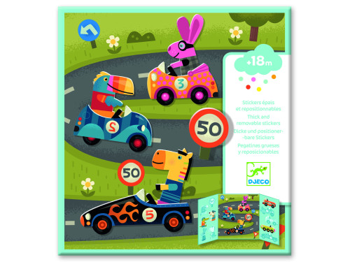 Set of reusable stickers Cars - Djeco