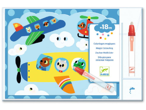 Wodna kolorowanka wielorazowa - Djeco - Ukryte na niebie