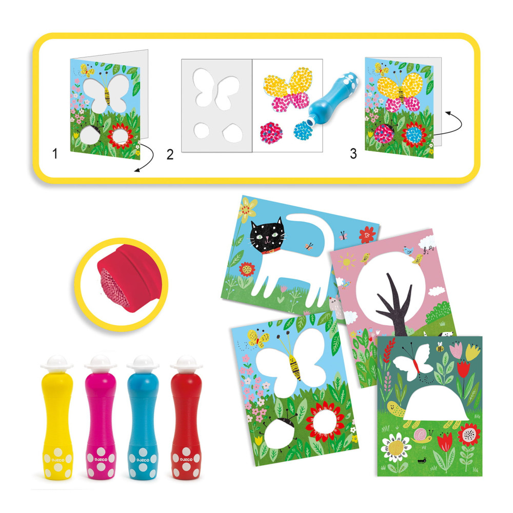 Kids art set with markers Small dots - Djeco