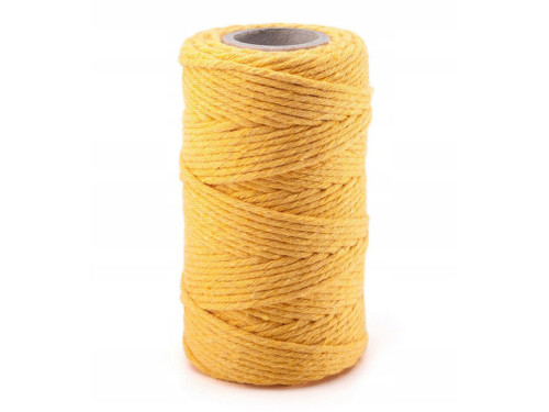 Cotton cord for macrames - yellow, 2 mm, 100 g, 70 m