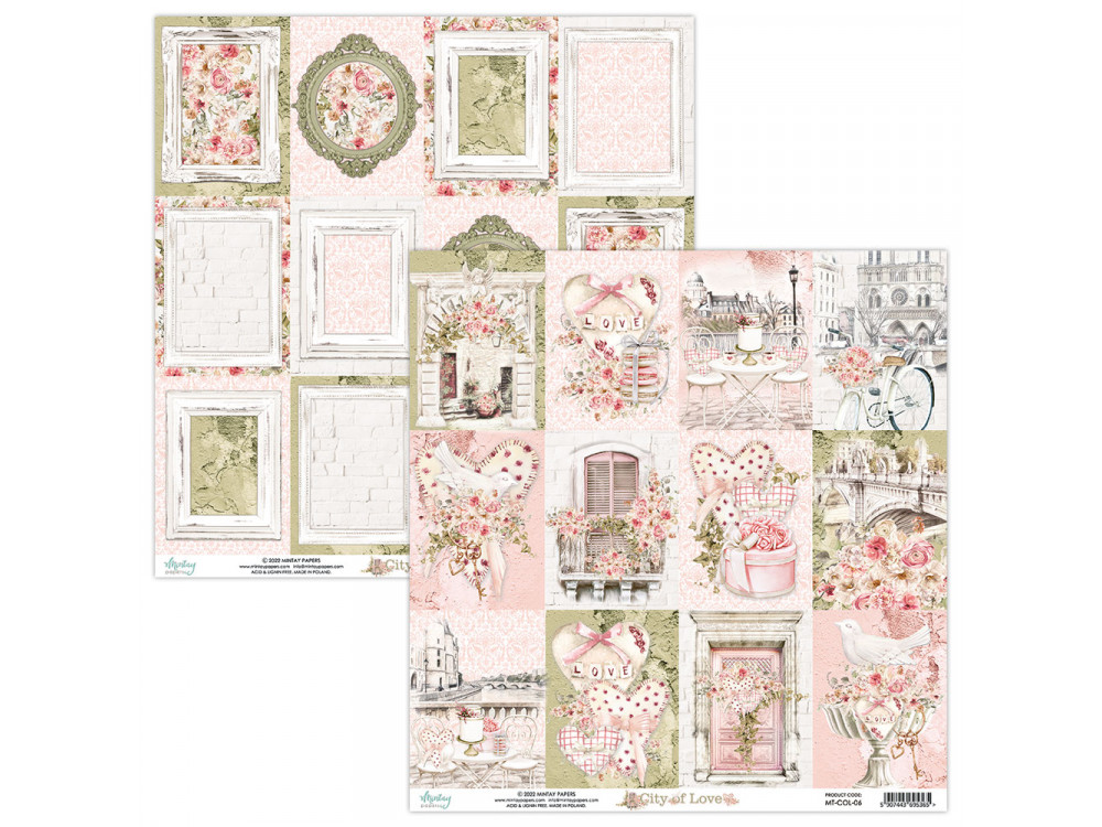 Scrapbooking paper 30,5 x 30,5 cm - Mintay - City of Love 06