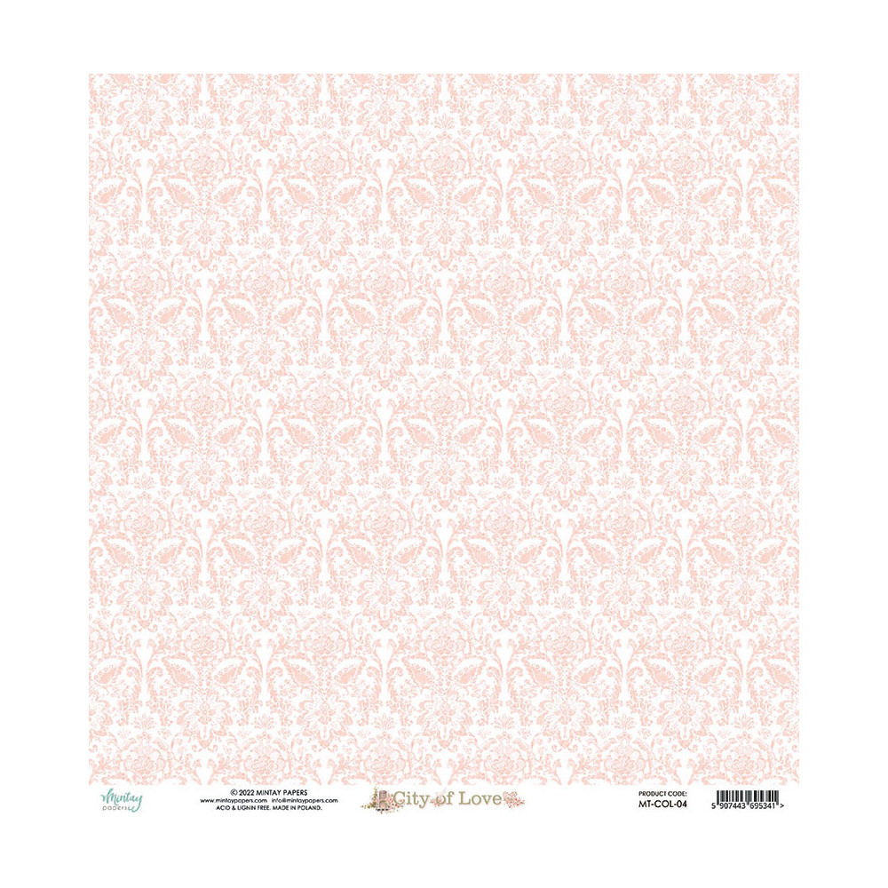 Set of scrapbooking papers 30,5 x 30,5 cm - Mintay - City of Love