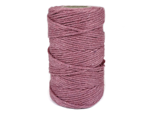 Sznurek bawełniany do makramy - brudny róż, 2 mm, 60 m