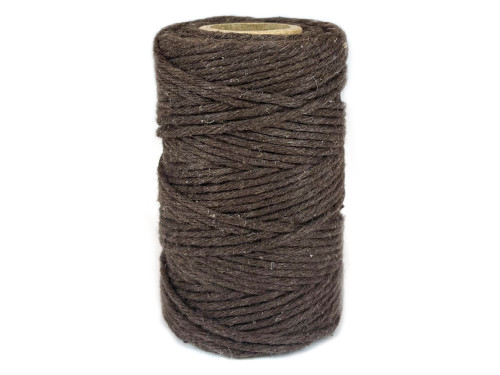Sznurek bawełniany do makramy - brązowy, 2 mm, 60 m