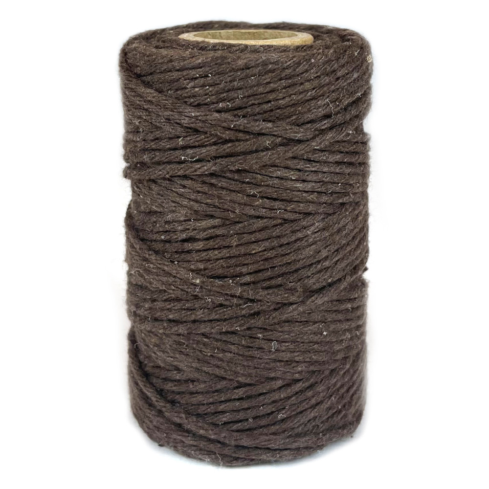 Cotton cord for macrames - brown, 2 mm, 60 m