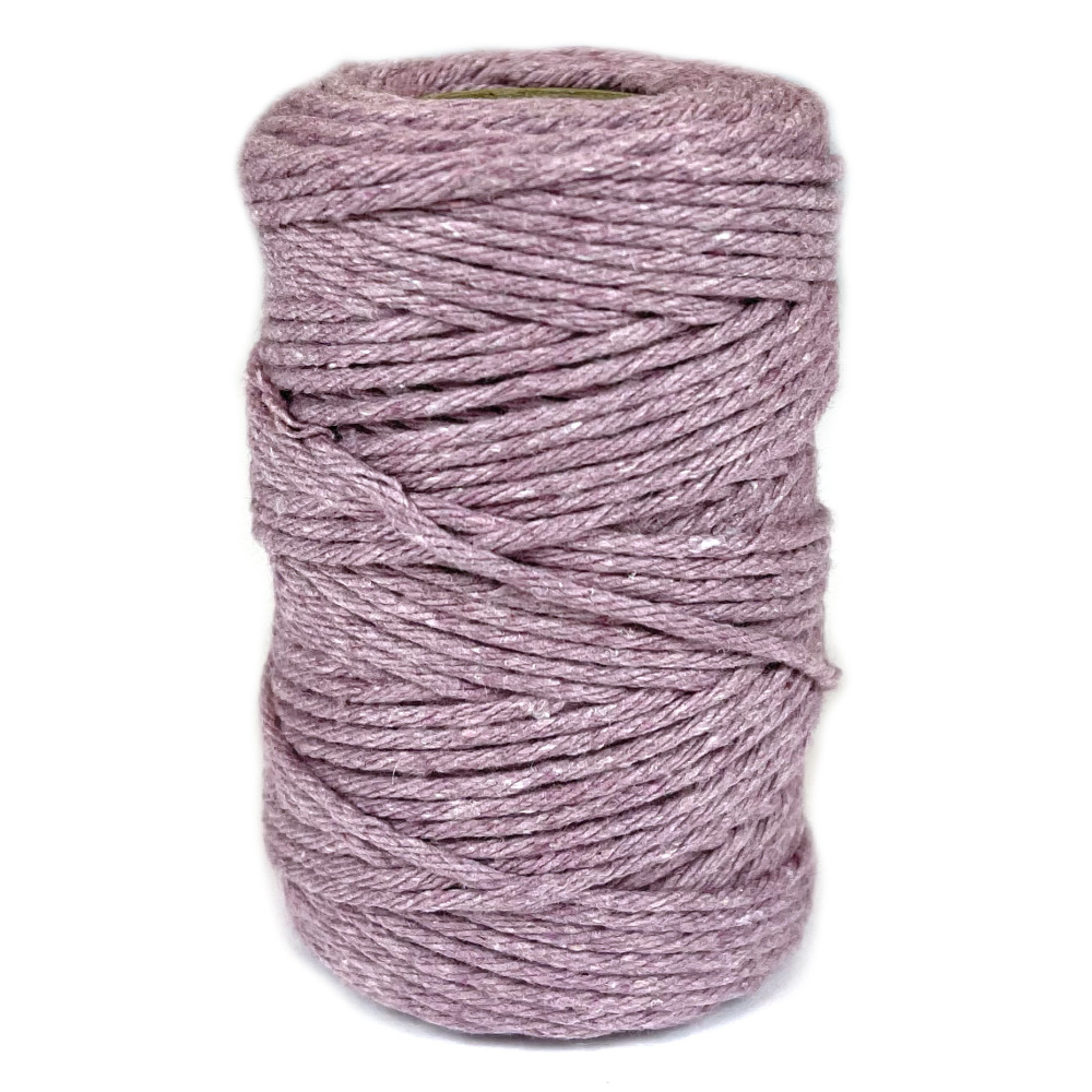 Cotton cord for macrames - lavender, 2 mm, 60 m