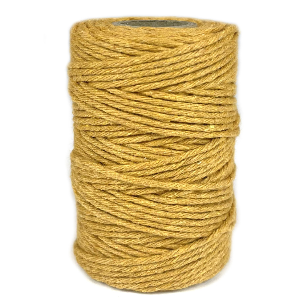 Cotton cord for macrames - mustard, 2 mm, 60 m