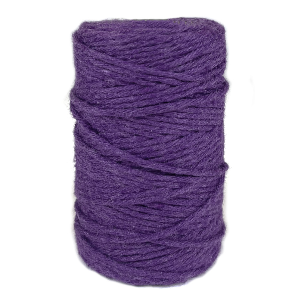 Cotton cord for macrames - violet, 2 mm, 60 m