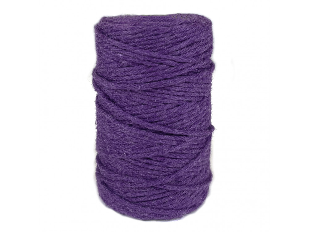 Sznurek bawełniany do makramy - fioletowy, 2 mm, 60 m