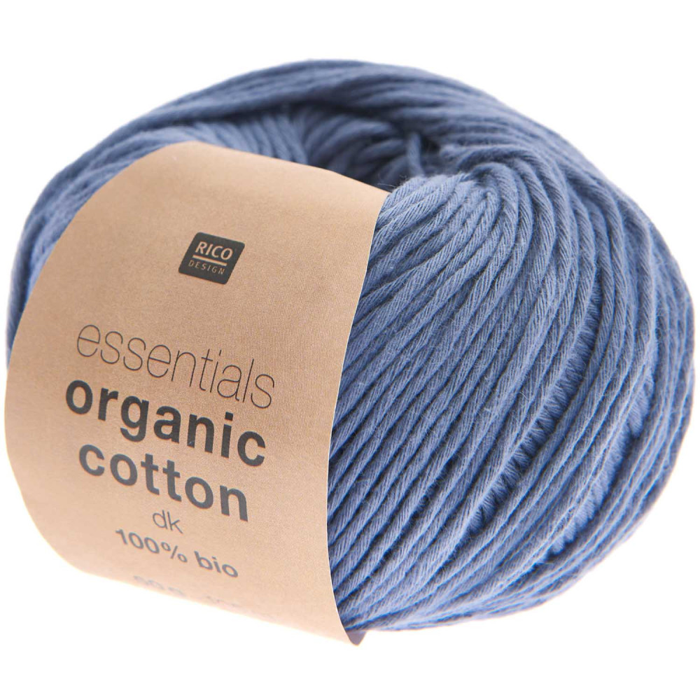 Essentials Organic Cotton DK cotton yarn - Rico Design - Blue, 50 g