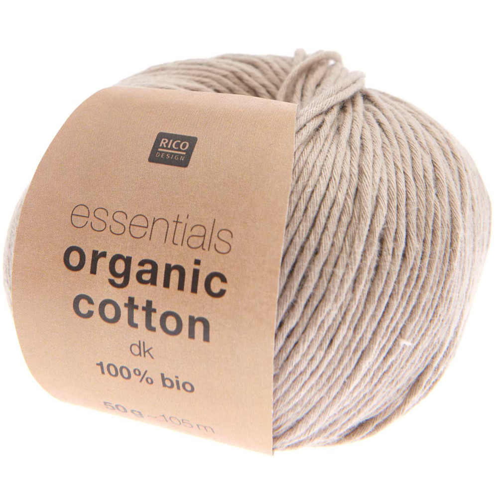 Essentials Organic Cotton DK cotton yarn - Rico Design - Taupe, 50 g