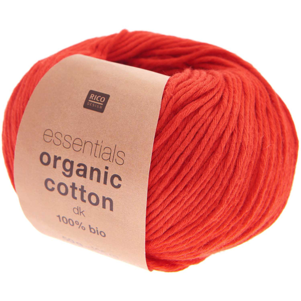 Essentials Organic Cotton DK cotton yarn - Rico Design - Red, 50 g