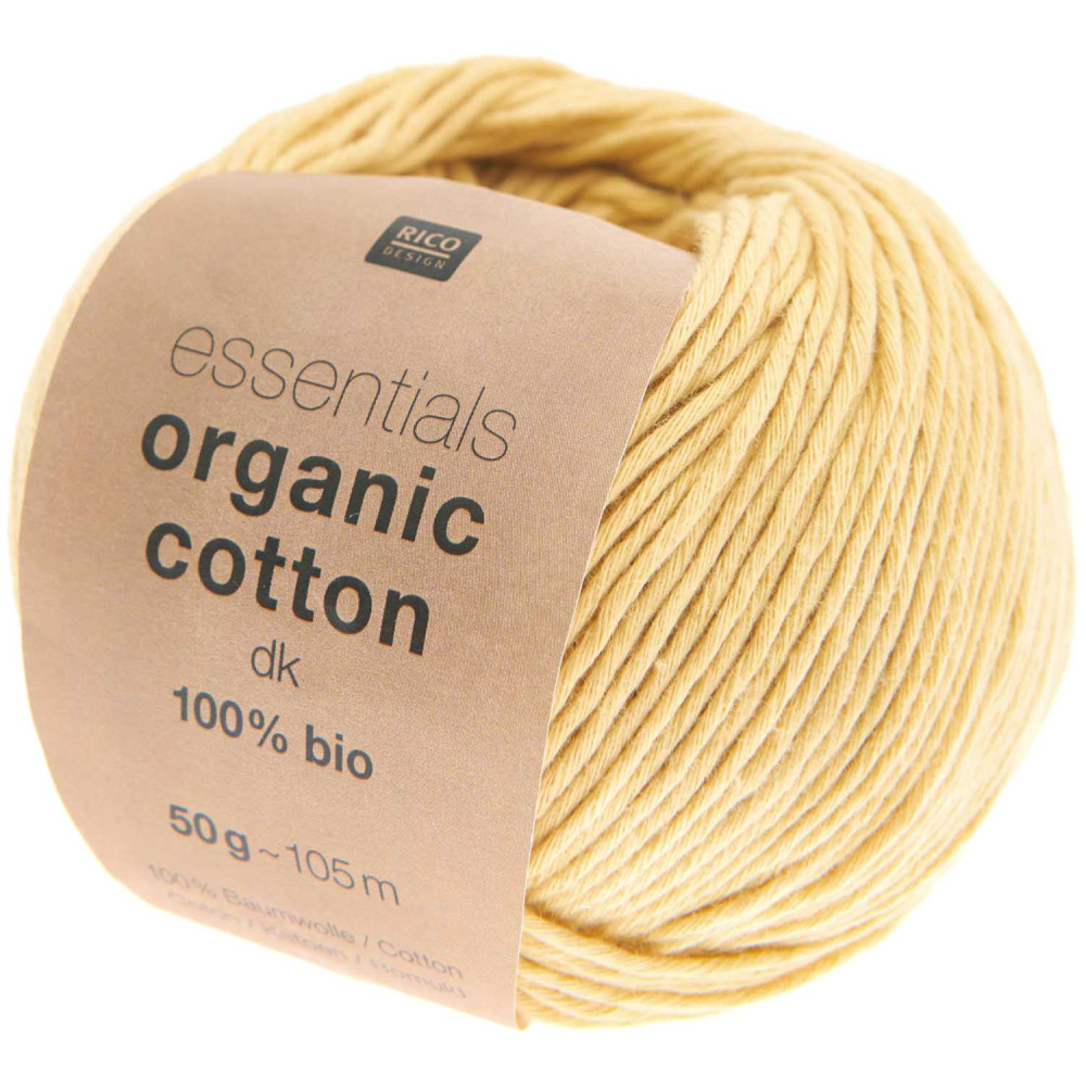 Essentials Organic Cotton DK cotton yarn - Rico Design - Mustard, 50 g