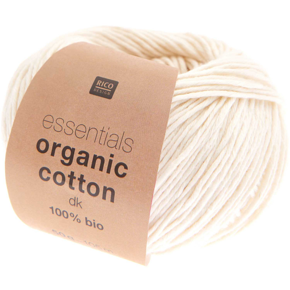 Włóczka bawełniana Essentials Organic Cotton DK - Rico Design - Cream, 50 g