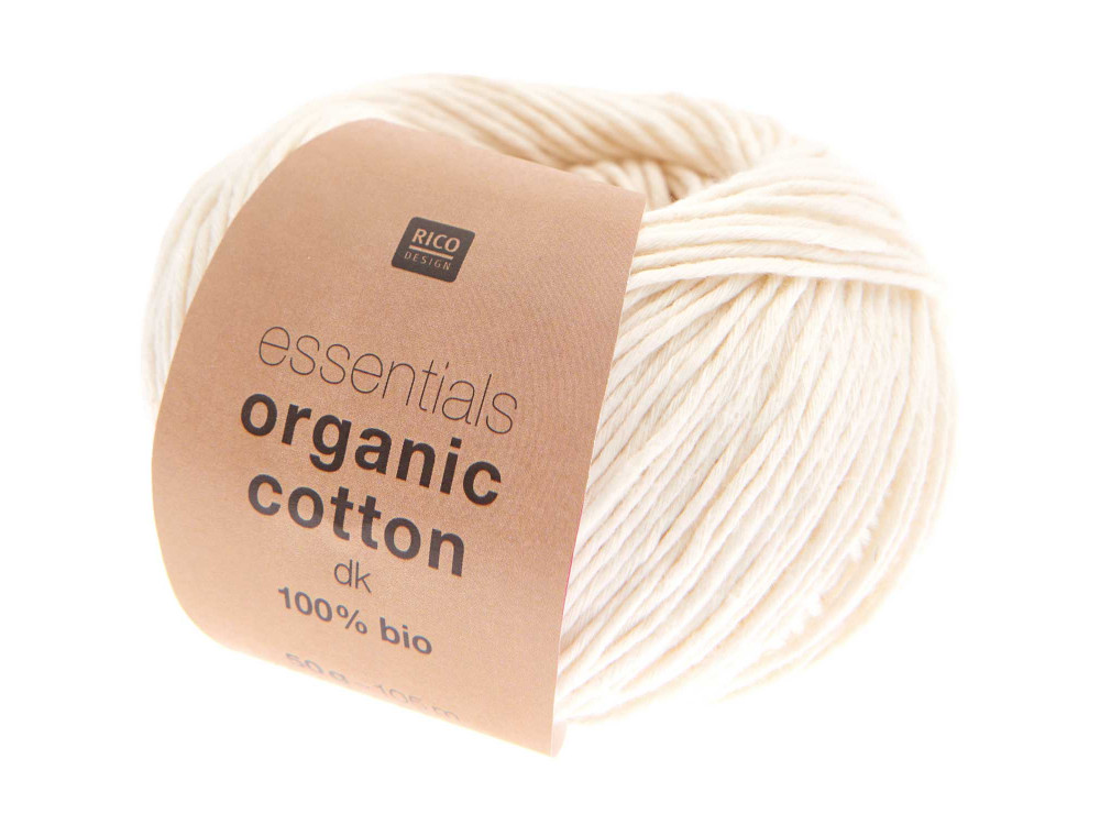 Essentials Organic Cotton DK cotton yarn - Rico Design - Cream, 50 g