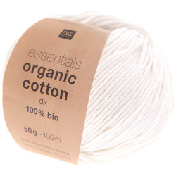 Essentials Organic Cotton DK cotton yarn - Rico Design - White, 50 g